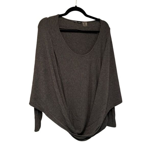 LinQ grey top with poncho style wrap - Picture 1 of 5